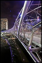 Double Helix Bridge at night. Singapore