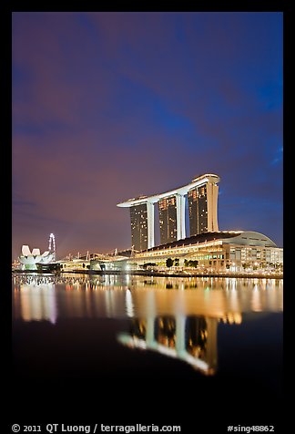 Marina Bay Sands resort at night. Singapore (color)