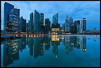 Central Business District (CBD) skyline, twilight. Singapore