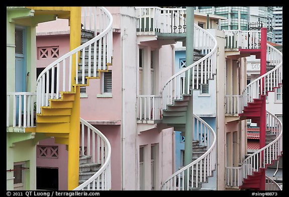 Spiral staircases. Singapore (color)