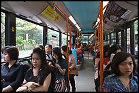 Riding a bus. Singapore (color)