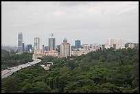 Forested park and high-rise towers. Singapore