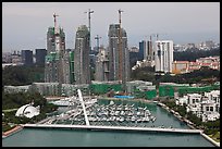 Marina and towers under construction. Singapore (color)