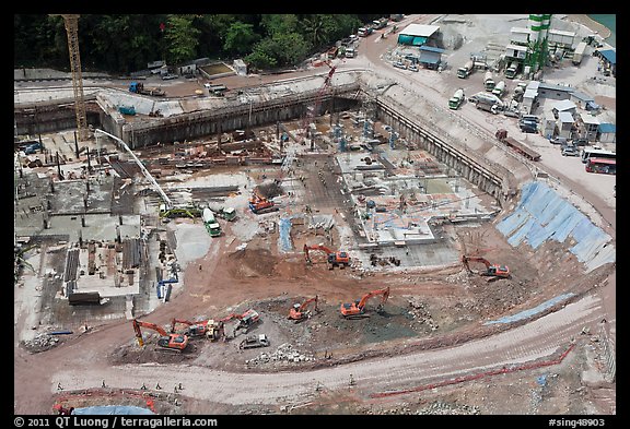 Construction site from above, Sentosa Island. Singapore