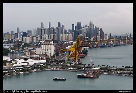 Harbor and Central Business District. Singapore (color)
