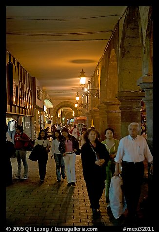 Shopping arcade by night. Guadalajara, Jalisco, Mexico (color)