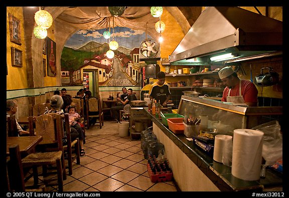 Small restaurant. Guadalajara, Jalisco, Mexico