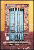 Window and multicolored wall. Guadalajara, Jalisco, Mexico