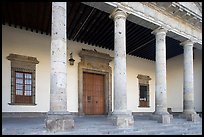 Exterior entrance porch of Hospicios de Cabanas. Guadalajara, Jalisco, Mexico (color)