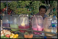 Multicolored drinks offered on a street stand. Guadalajara, Jalisco, Mexico