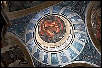 Dome of the chapel of Hospicios de Cabanas featuring The Man of Fire by Jose Clemente Orozco. Guadalajara, Jalisco, Mexico (color)