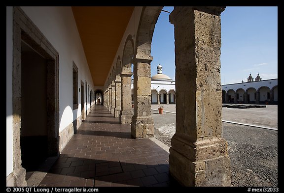 Deambulatory and main courtyard inside Hospicios de Cabanas. Guadalajara, Jalisco, Mexico (color)