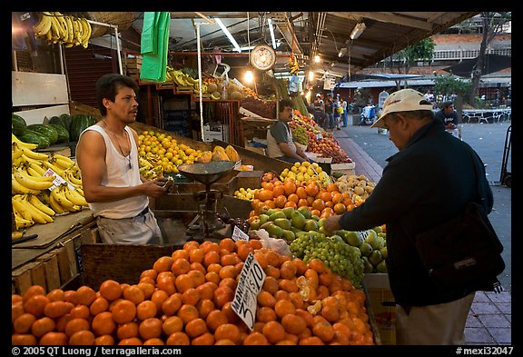 Fruit vending in Mercado Libertad. Guadalajara, Jalisco, Mexico