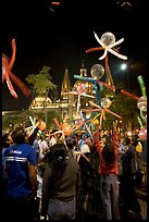 Children playing with ballons behind the Cathedral on  Plaza de la Liberacion. Guadalajara, Jalisco, Mexico ( color)