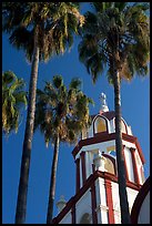 Church and palm trees, Tlaquepaque. Jalisco, Mexico