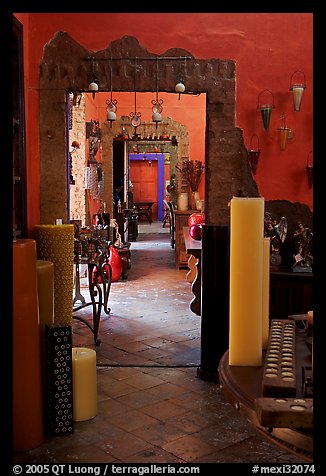 Corridor in art gallery, Tlaquepaque. Jalisco, Mexico (color)