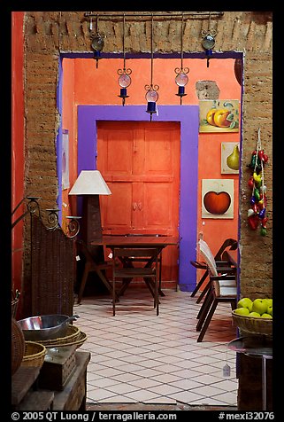 Door in art gallery, Tlaquepaque. Jalisco, Mexico