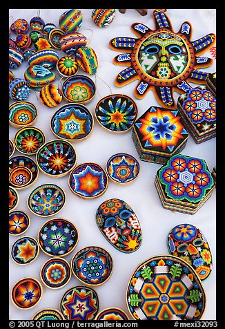 Huichol Indian crafts, Tlaquepaque. Jalisco, Mexico