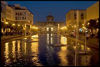 Plaza Tapatia at night with Hospicio Cabanas reflected in basin. Guadalajara, Jalisco, Mexico ( color)