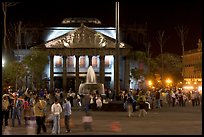 Plaza de la Liberacion with fountain and Teatro Degollado by night. Guadalajara, Jalisco, Mexico (color)