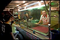 Food  stand in the street at night, Tlaquepaque. Jalisco, Mexico (color)