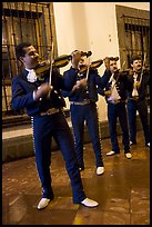 Mariachi musicians at night, Tlaquepaque. Jalisco, Mexico ( color)