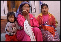 Woman in tradtional costume and girls, Tonala. Jalisco, Mexico (color)