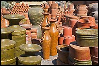 A variety of clay pots for sale, Tonala. Jalisco, Mexico (color)