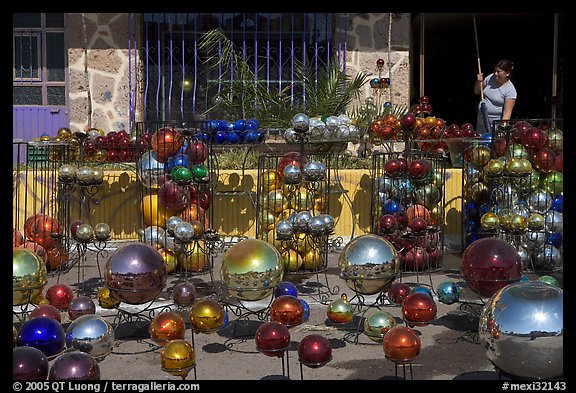 Glass spheres, Tonala. Jalisco, Mexico (color)