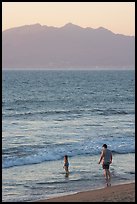 Man and child on the beach at sunset, Nuevo Vallarta, Nayarit. Jalisco, Mexico ( color)