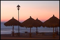 Shades and ocean at sunset, Nuevo Vallarta, Nayarit. Jalisco, Mexico (color)