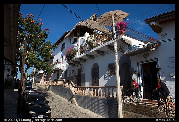 Residential street, Puerto Vallarta, Jalisco. Jalisco, Mexico (color)