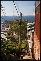 Steep stairway street, Puerto Vallarta, Jalisco. Jalisco, Mexico