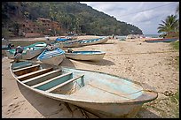 Small boats, Boca de Tomatlan, Jalisco. Jalisco, Mexico (color)