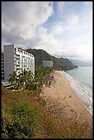 Resort building and beach, Puerto Vallarta, Jalisco. Jalisco, Mexico