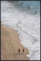 Couple walking on the beach seen from above, Puerto Vallarta, Jalisco. Jalisco, Mexico