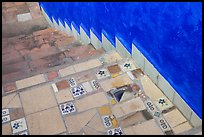 Detail of stairway and blue wall, Puerto Vallarta, Jalisco. Jalisco, Mexico