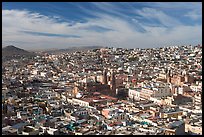 Panoramic view of the town from Paseo La Buffa, morning. Zacatecas, Mexico