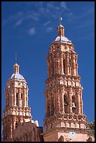 Churrigueresque towers of the Cathedral. Zacatecas, Mexico ( color)