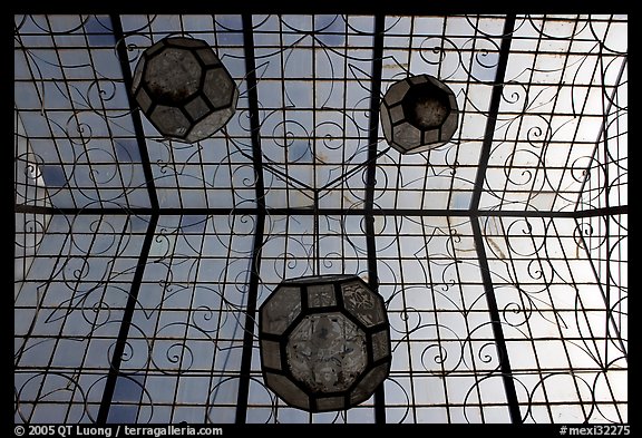 Glass roof of Gonzalez Ortega Market. Zacatecas, Mexico (color)