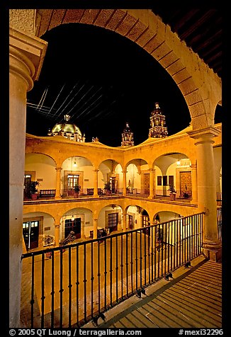 Inside courtyard of the Palacio de Gobernio. Zacatecas, Mexico (color)