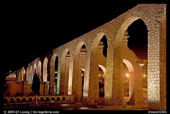 Aqueduct by night. Zacatecas, Mexico