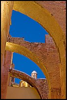 Buttresses of former St Augustine church at night. Zacatecas, Mexico