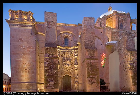 The former St Augustine church at dawn. Zacatecas, Mexico