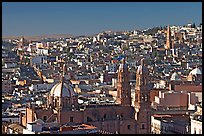 Panoramic view of Cathedral and town, morning. Zacatecas, Mexico (color)