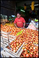 Vegetable vendor. Guanajuato, Mexico (color)