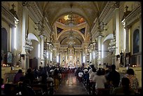 Inside of Basilica de Nuestra Senora Guanajuato during a mass. Guanajuato, Mexico ( color)