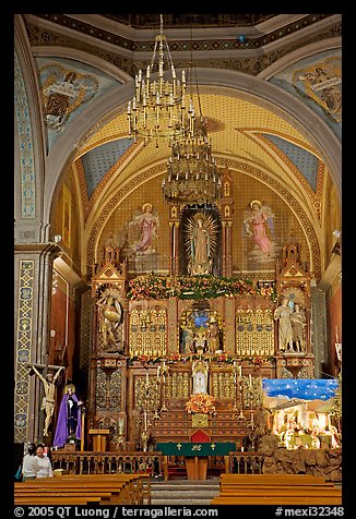 Decorated church altar. Guanajuato, Mexico