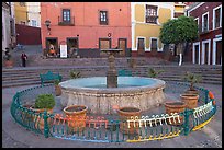 Fountain on Plazuela de los Angeles. Guanajuato, Mexico (color)