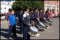 Children practising in a marching band. Guanajuato, Mexico